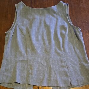 Women's Sleeveless Pinstripe Top - Grey